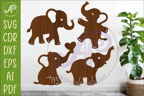 Download Cute Elephant SVG Laser Cut Files 2 - Laser cut Collection