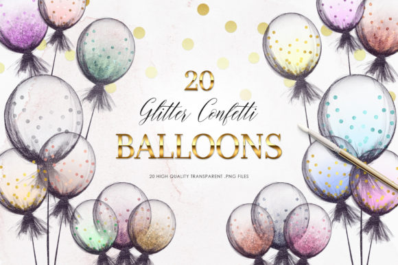 Download Glitter Balloons Clipart, Birthday PNG - Png Collection