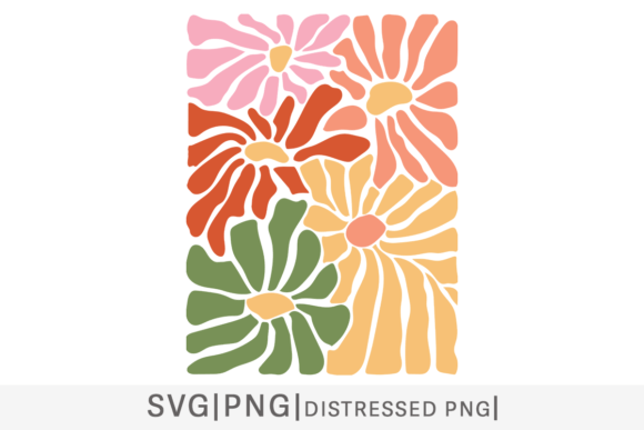 Download Retro Groovy Flowers SVG PNG - Png Collection