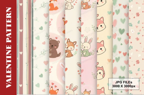 Download Valentine Woodland Friends Digital Paper - Valentine Collection