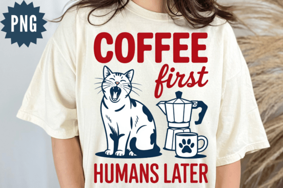 Download Funny Cute Cat Coffee PNG Design - Png Collection