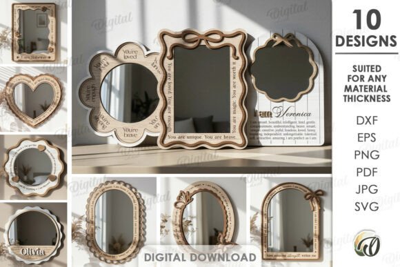 Download Affirmation Mirrors Bundle Laser Cut - Premium Resources