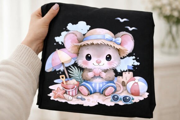 Download Cute Watercolor Beach Mouse PNG - Png Collection