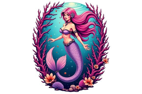 Download Retro Cartoon Mermaid Clipart PNG - Png Collection